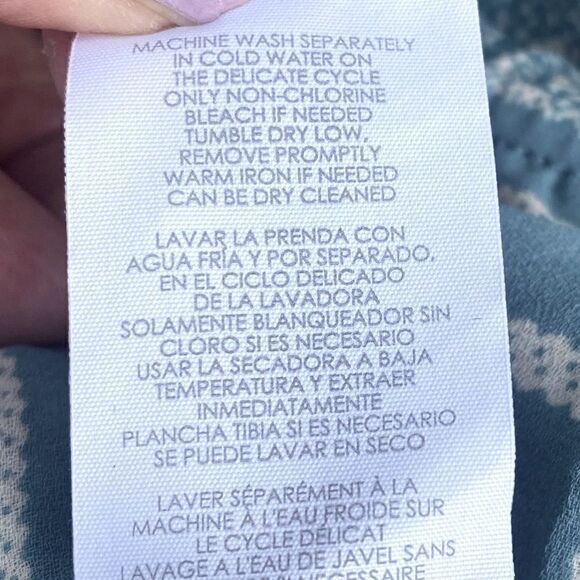 CAbi #3068 Windowpane Wrap Blouse Teal Size Small. EUC! - Picture 6 of 6